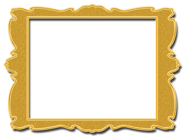 Golden square frame isolated on white background — Stock Photo, Image