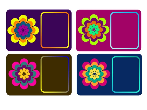Zbiór kart telefonicznych kwiat / biznes karty / Nazwa karty automatycznie konfigurował — Zdjęcie stockowe