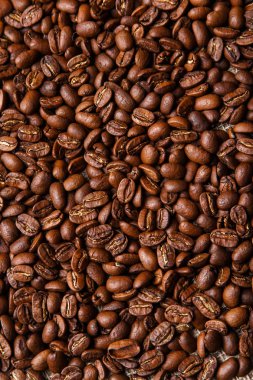Kahverengi kahve çekirdekleri arka plan bakış