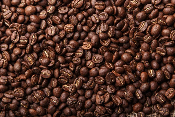 Brown coffee beans background closeup — Stock Photo, Image