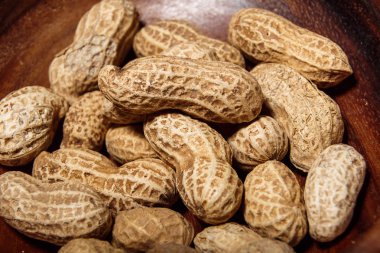 Ahşap tabak portre makro fıstık