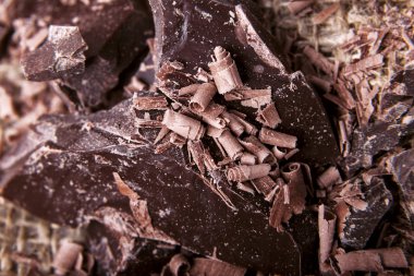 Çikolata cips closeup makro ile parçaları