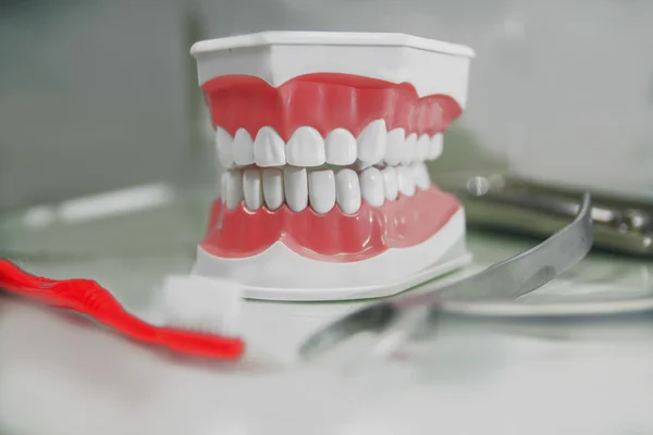 Medical office of dentistry. still life on dental medical subjects in stomatology — Stock Photo, Image