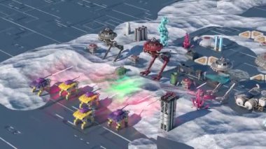Sahte Sci-Fi RPG video oyunu oyunu. Uzay gemileri ve robotlarla yapılan savaş 3D oluşturur