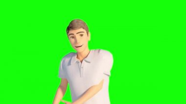 Cartoon Character the man dances happily render 3d