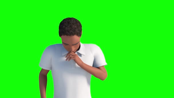 Cartoon Animated Character African American Black Man Disappointed Crying Depressed — Vídeo de Stock