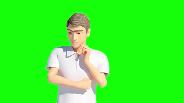 Cartoon Character Man Got Idea Render — Stock Video