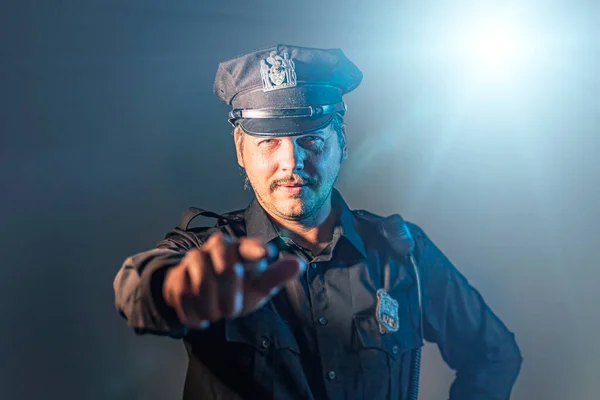 Police Officer Male Portrait Close — Stock Photo, Image