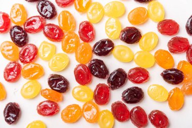 Karamel renkli tatlı arkaplanının en üstteki görünümü