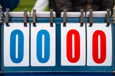 Masa başı puanları spor konsepti, skor tablosu.