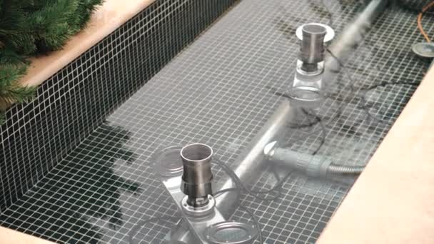 Close up footage of pool pump and filtration system — Stock Video