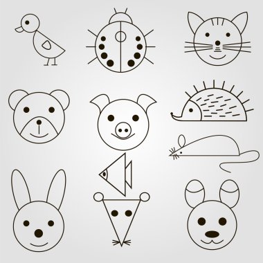 hayvan simge kümesi.