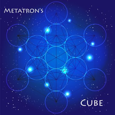 Kutsal geometri. Metatrons küp illüstrasyon.