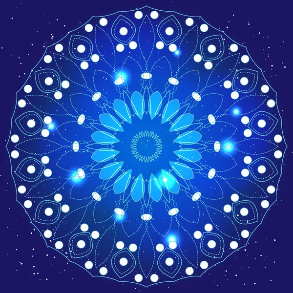 Ornement belle carte avec mandala. — Image vectorielle