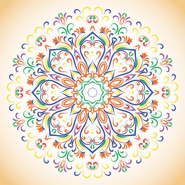 Renkli süs etnik çiçek desenli.