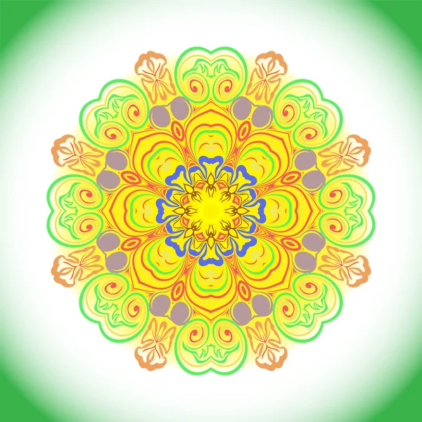 Mandala decorativă colorată . — Vector de stoc