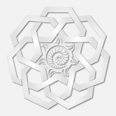 Kağıt sakral geometri çokgen tasarımıyla. Sihirli sembolü, mistik Kristal kağıt yapımı. Ruhsal gebe grafiği