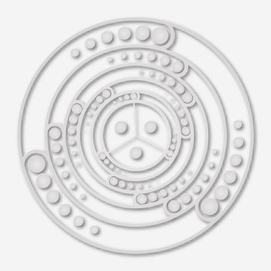 Heliciform kağıttan yapılmış labirent tasarlandı. Sihirli sembol, mistik kristal. Sakral geometri ruhsal gebe grafiği.