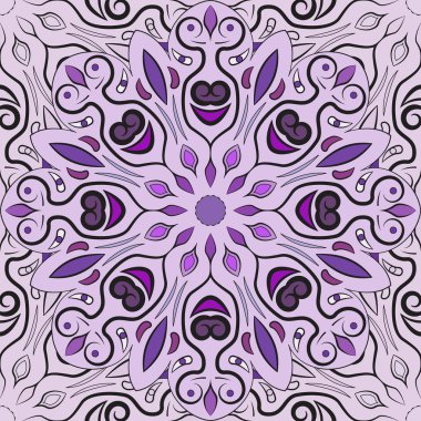 Pastel vektör çiçekli mandala yazdırma oryantal tarzı yaptı ile seamless modeli. Sarmalayıcı, Dekorasyon, halı ve Tekstil tasarım.