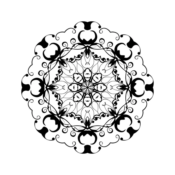 Abstract ornament in de cirkel. Sierlijke mandala met kruiden motieven. Element voor ontwerp. — Stockvector