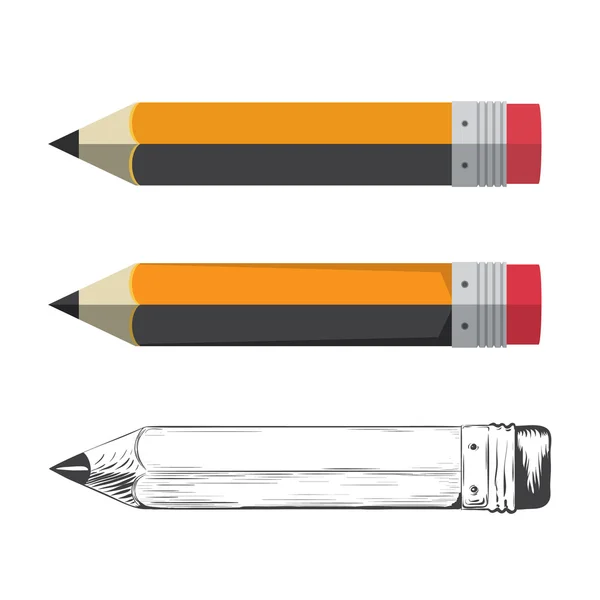 Satz Bleistifte — Stockvektor
