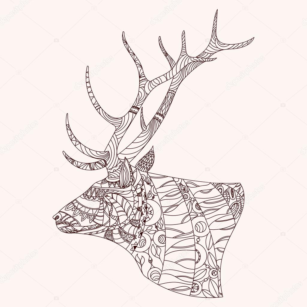 Patterned deer head