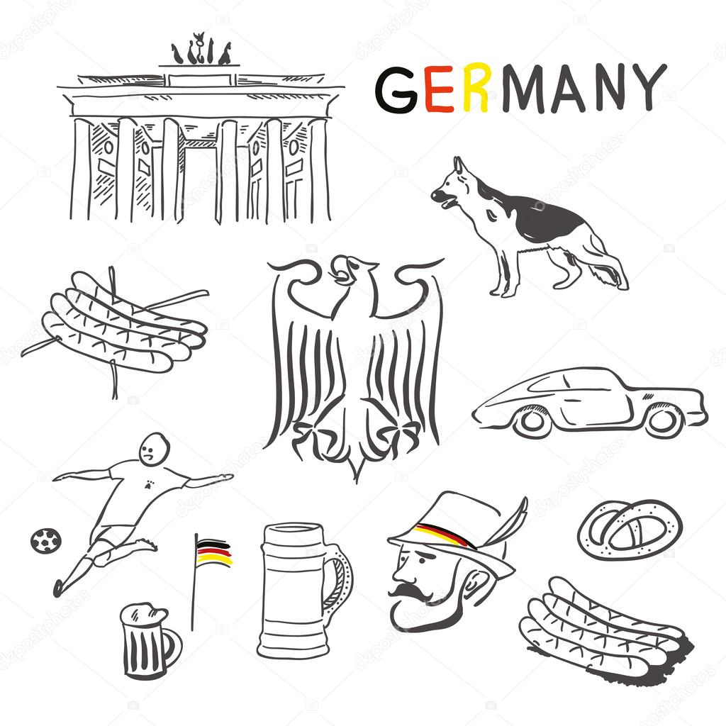 Germany symbols vector set