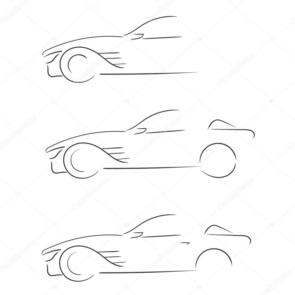 Sport car outlines. EPS 10 vector illustration