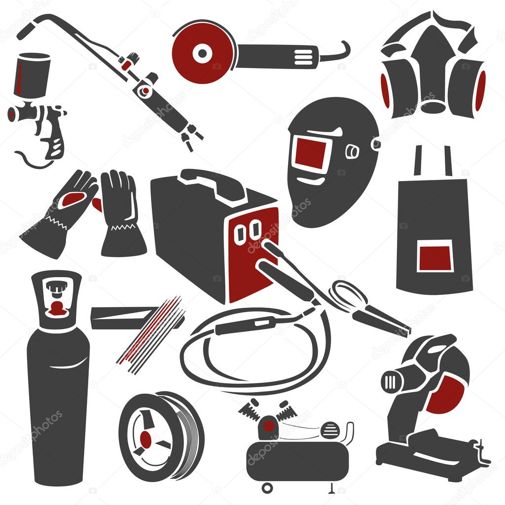 Welding and metal works icons