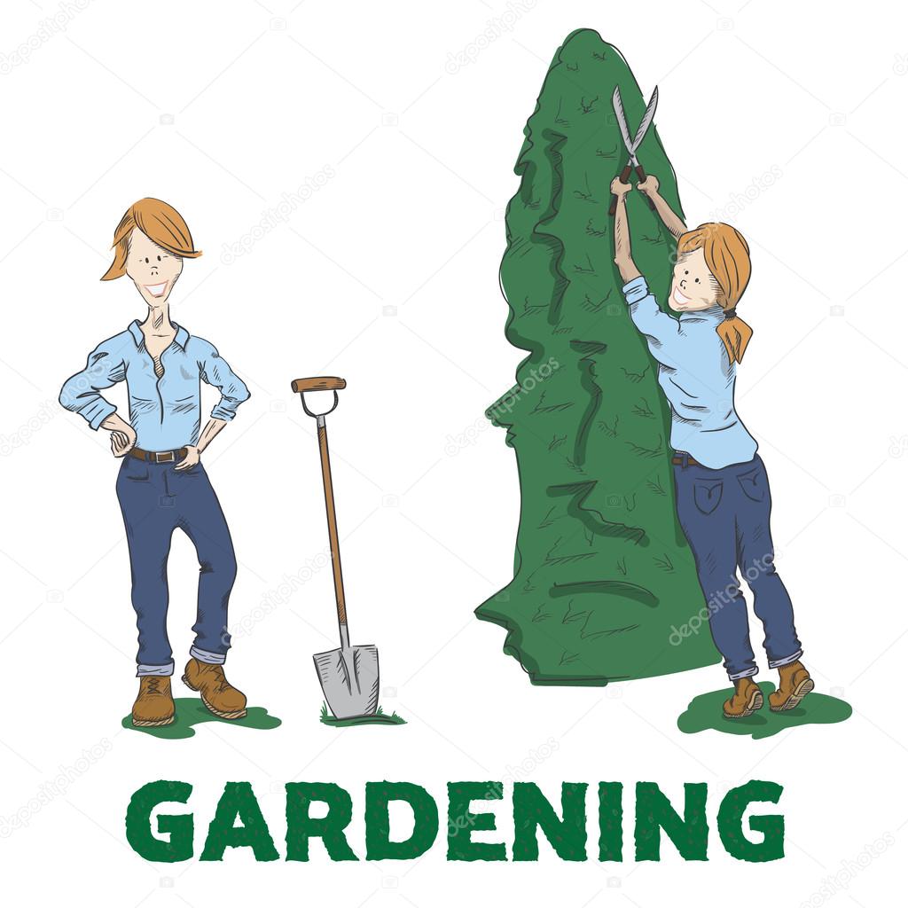 Gardening. Young woman