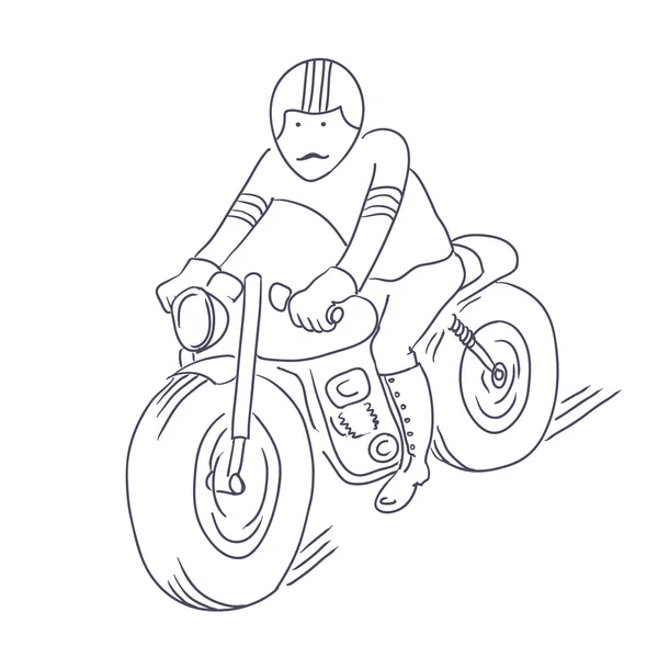 Vintage biker ridning — Stock vektor