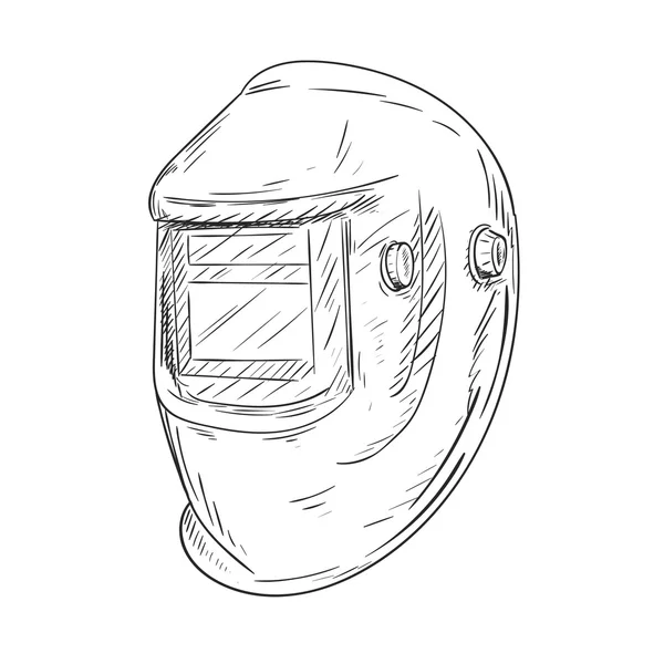 Casque de soudage dessiné à la main — Image vectorielle