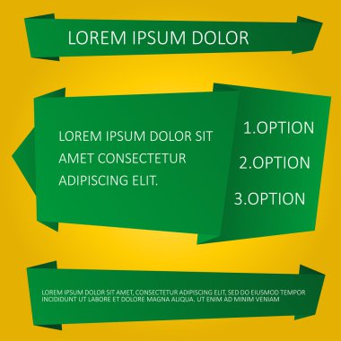 Soyut yeşil origami kağıt afiş