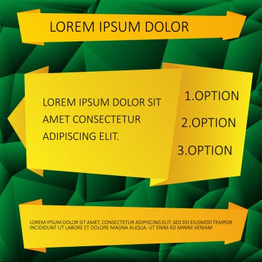 Soyut sarı origami kağıt afiş