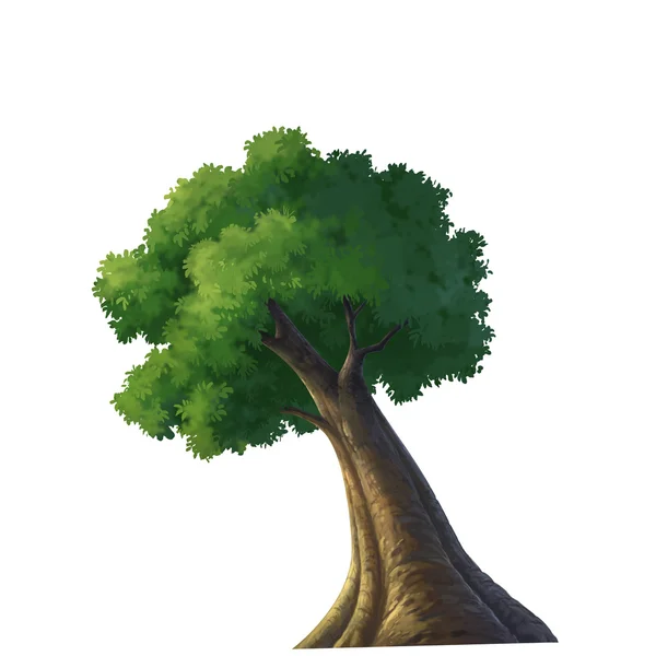 Дерево для мультфільму ізольоване — стокове фото
