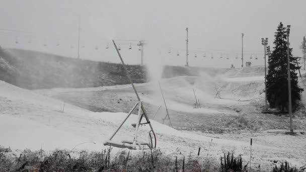 System of Artificial Snowmaking — Stock Video