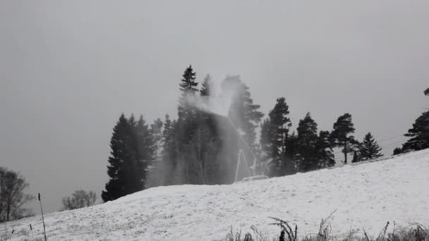 Yapay Snowmaking sistemi — Stok video