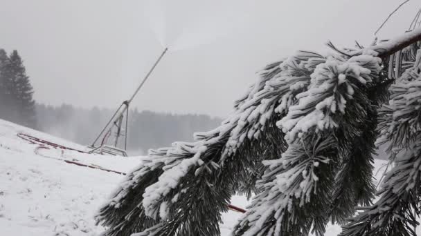 Sistema de fabricación de nieve artificial — Vídeo de stock