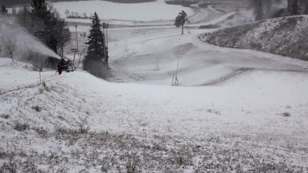 System of artificial snowmaking — Stock Video