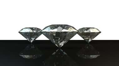 Siyah ve beyaz arka plan ışıltılı elmas