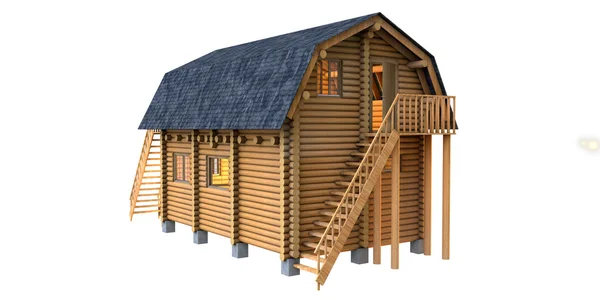 Casa de madera de tronco — Foto de Stock