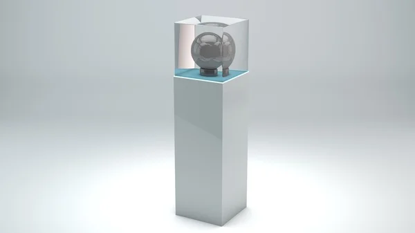 The pedestal for the ball on a gray background — Stock Photo, Image