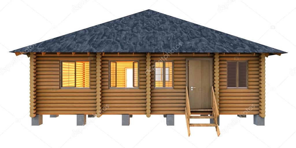 Wooden log house