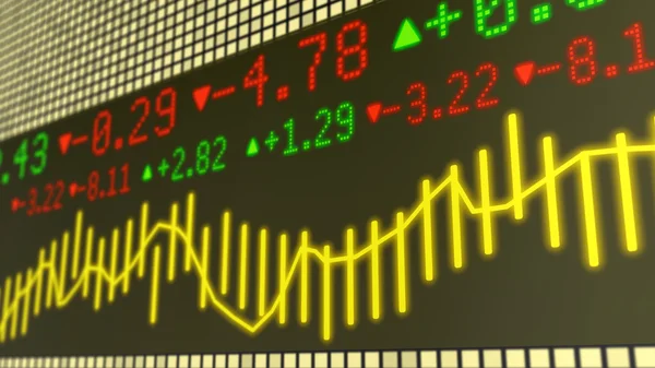 Borsa ticker in giallo — Foto Stock