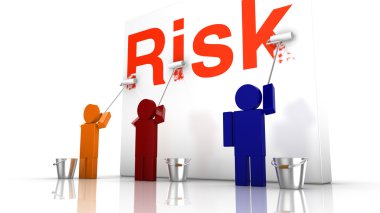 Avoid risk with teamwork clipart