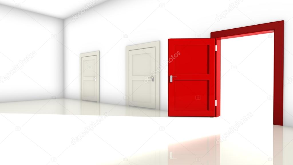 Three doors in a room