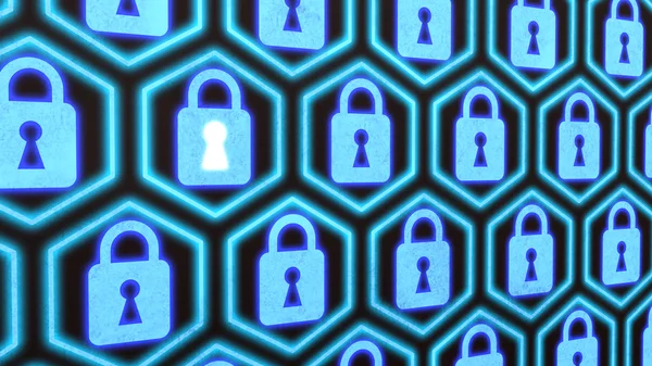 Hexagon locks security concept