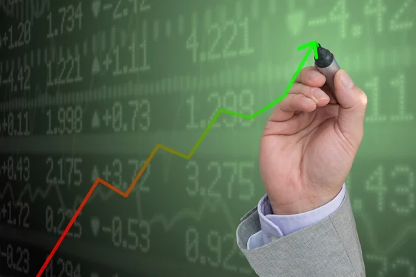 Hand drawing success chart — Stock Photo, Image