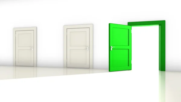 Drie deuren in een kamer — Stockfoto
