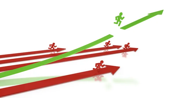 Performance race to success with hurdle — Stock Photo, Image